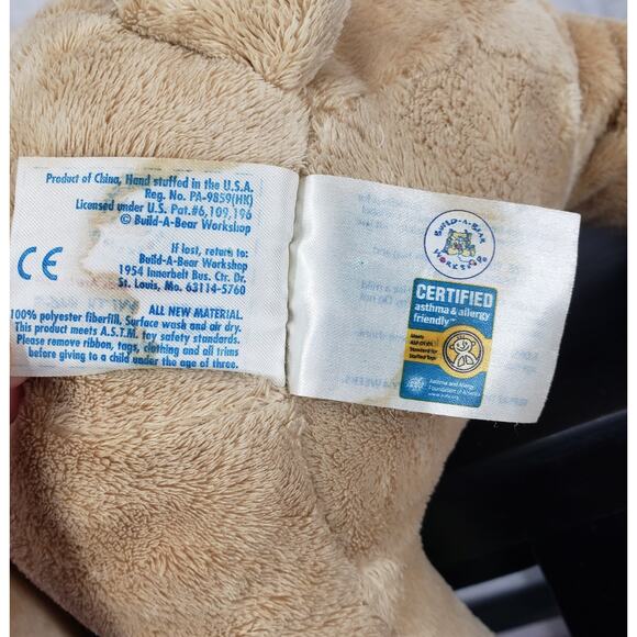 Built a Bear Workshop Beige Tan Teddy Bear Plush 15'' - Picture 8 of 9